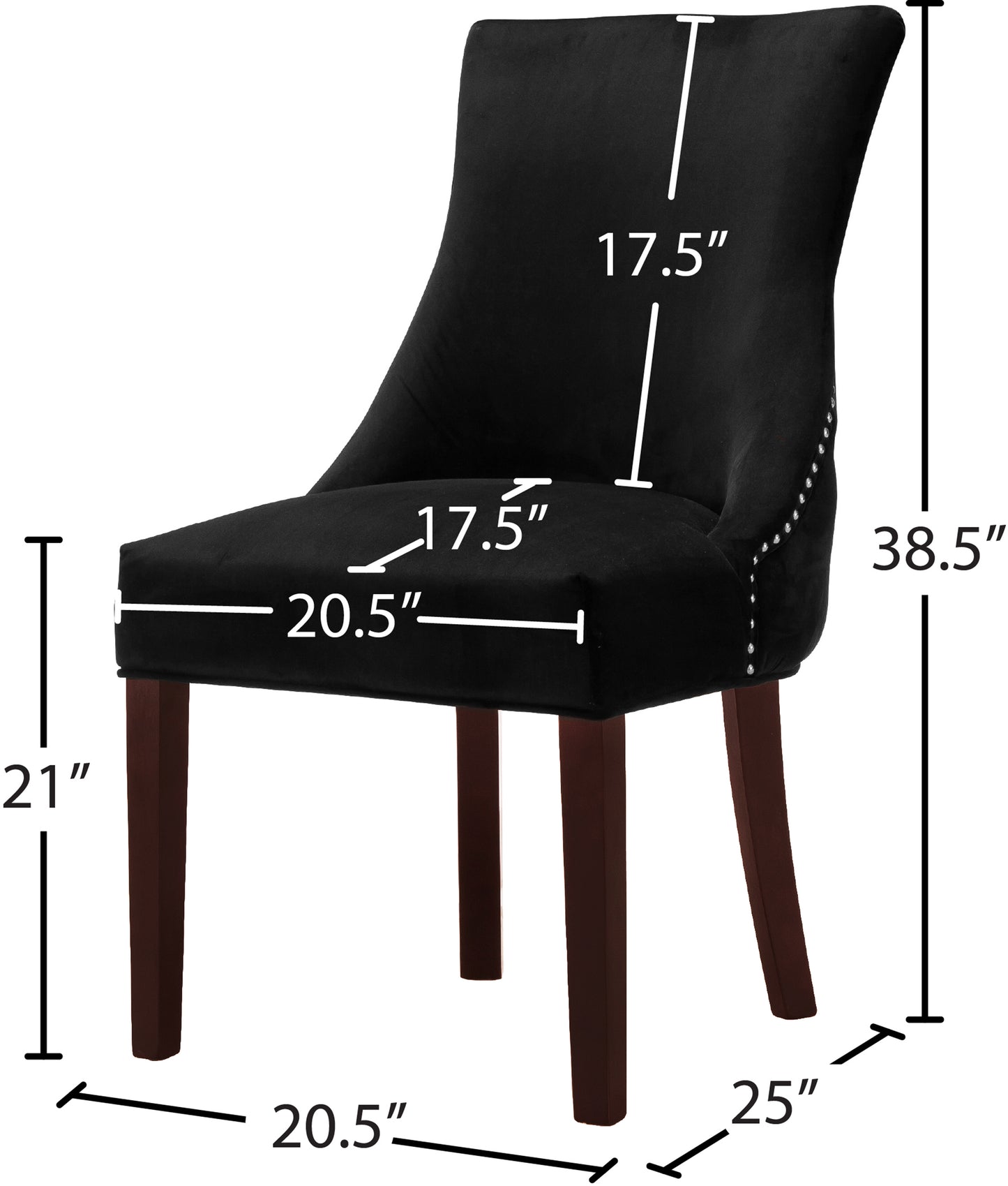 burke black velvet dining chair c