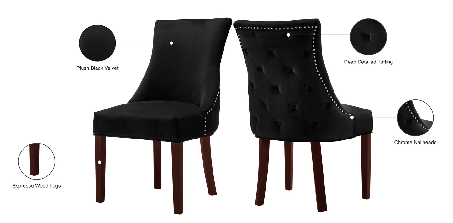 burke black velvet dining chair c