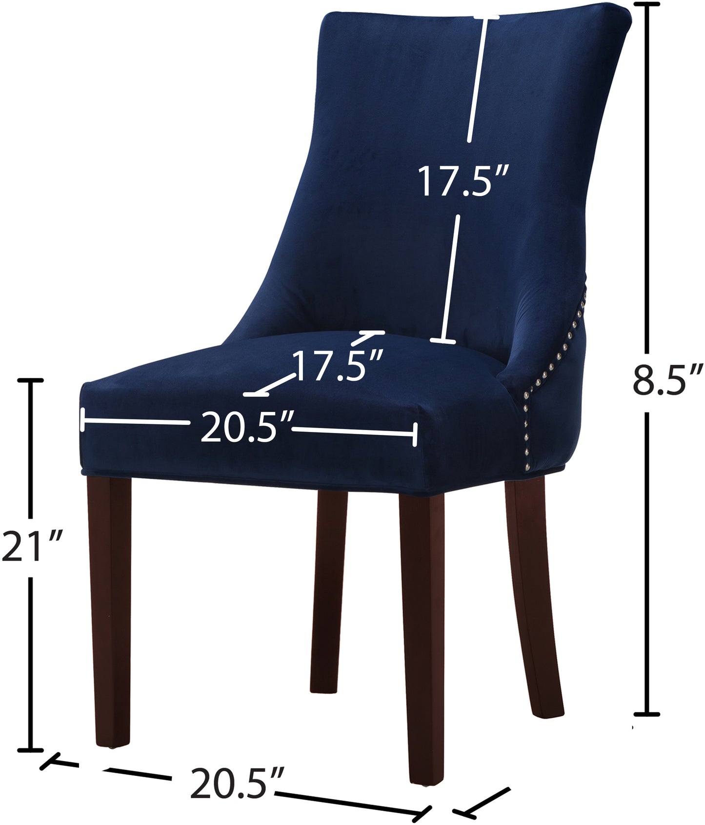 burke navy velvet dining chair c