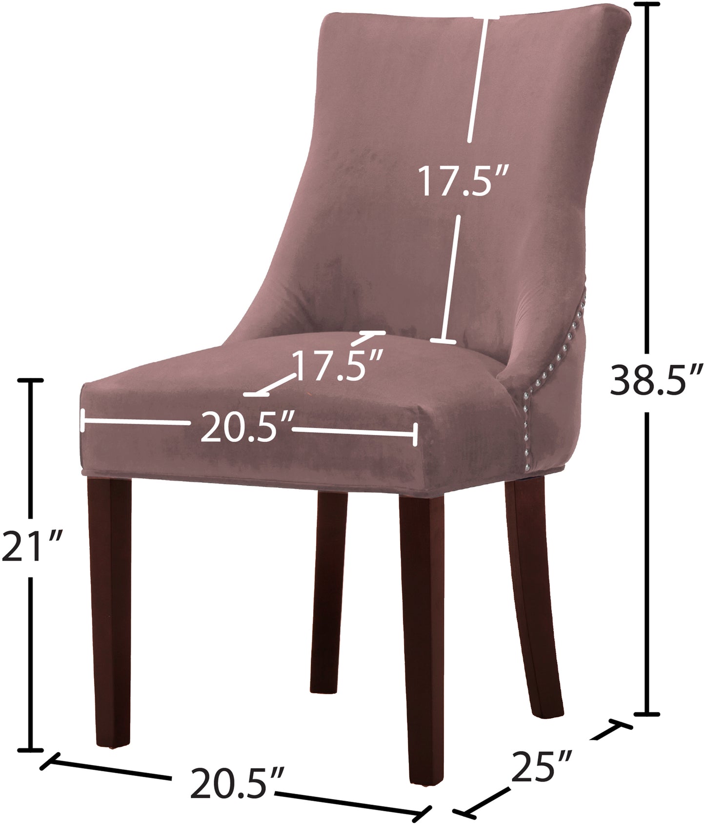 burke pink velvet dining chair c