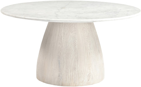 Nova White Genuine Marble And Mango Wood Coffee Table, 1 Piece