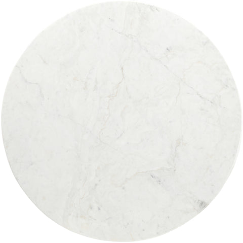 Nova 42" White Genuine Marble And Mango Wood Dining Table, 1 Piece