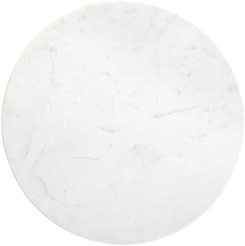 Nova White Genuine Marble And Mango Wood End Table, 1 Piece