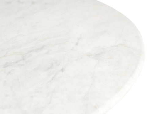 Nova White Genuine Marble And Mango Wood End Table, 1 Piece