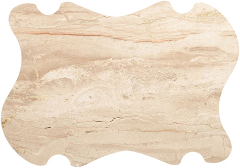 Nova Beige Genuine Marble And Acacia Wood Coffee Table, 1 Piece