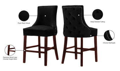 Burke Black Velvet Stool C