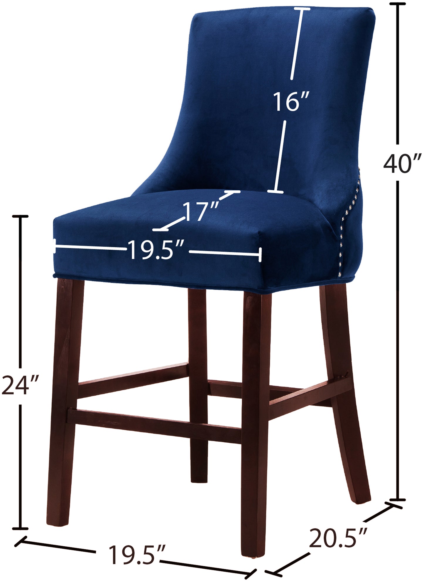 burke navy velvet stool c