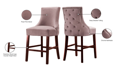 Burke Pink Velvet Stool C