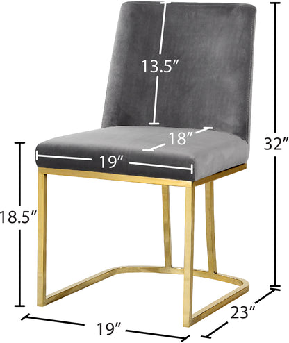 Calvin Grey Velvet Dining Chair C