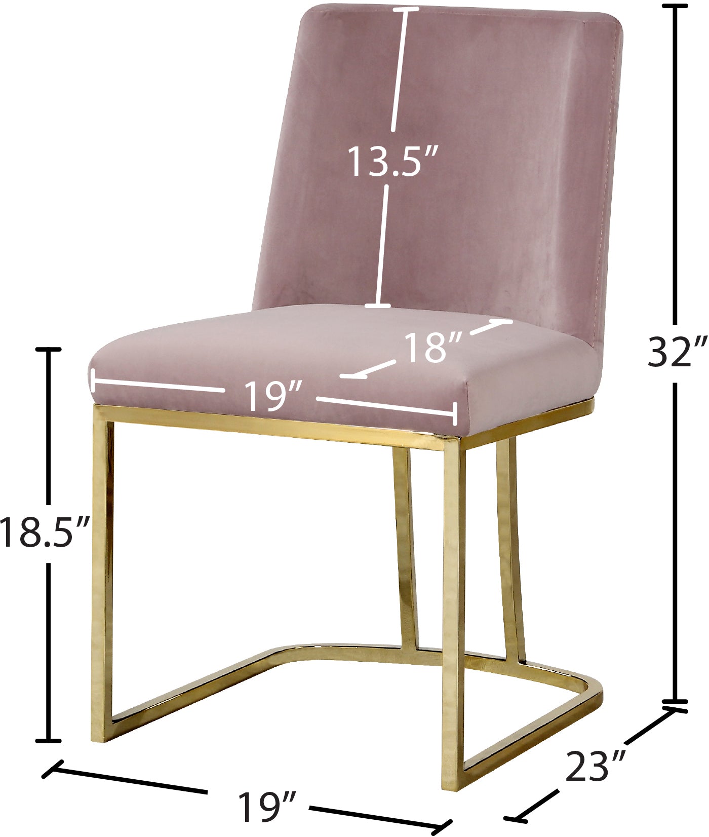 calvin pink velvet dining chair c