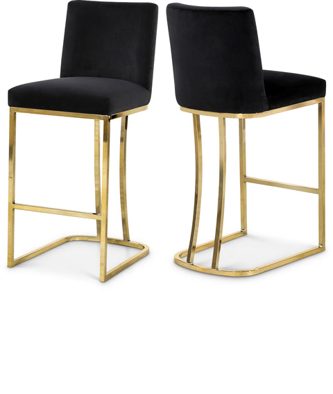 Harper Black Velvet Upholstered Counter Stool, 1 Piece (Style 2)