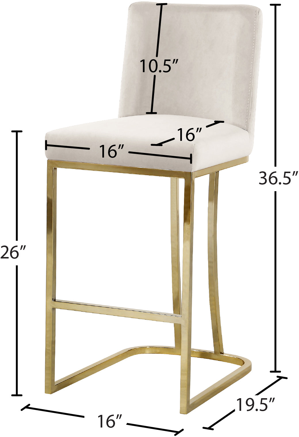 calvin cream velvet stool c