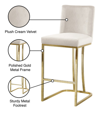 Calvin Cream Velvet Stool C