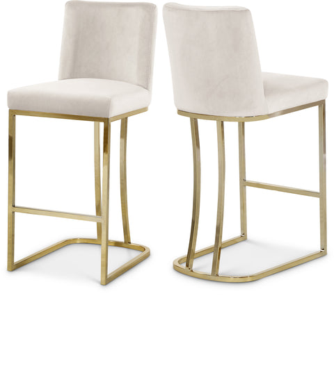 Harper Cream Velvet Upholstered Counter Stool, 1 Piece