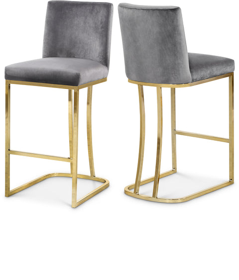 Harper Grey Velvet Upholstered Counter Stool, 1 Piece (Style 2)
