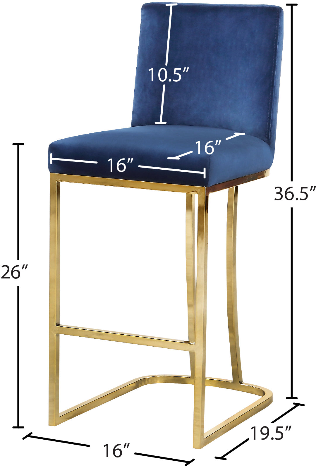 calvin navy velvet stool c