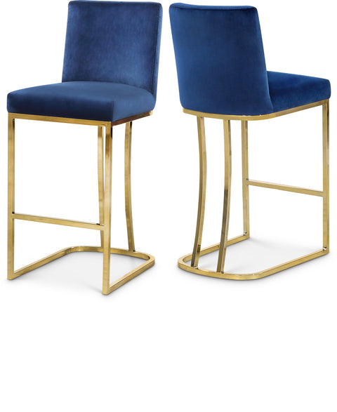 Harper Navy Velvet Upholstered Counter Stool, 1 Piece (Style 2)