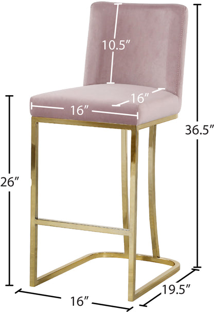 Calvin Pink Velvet Stool C