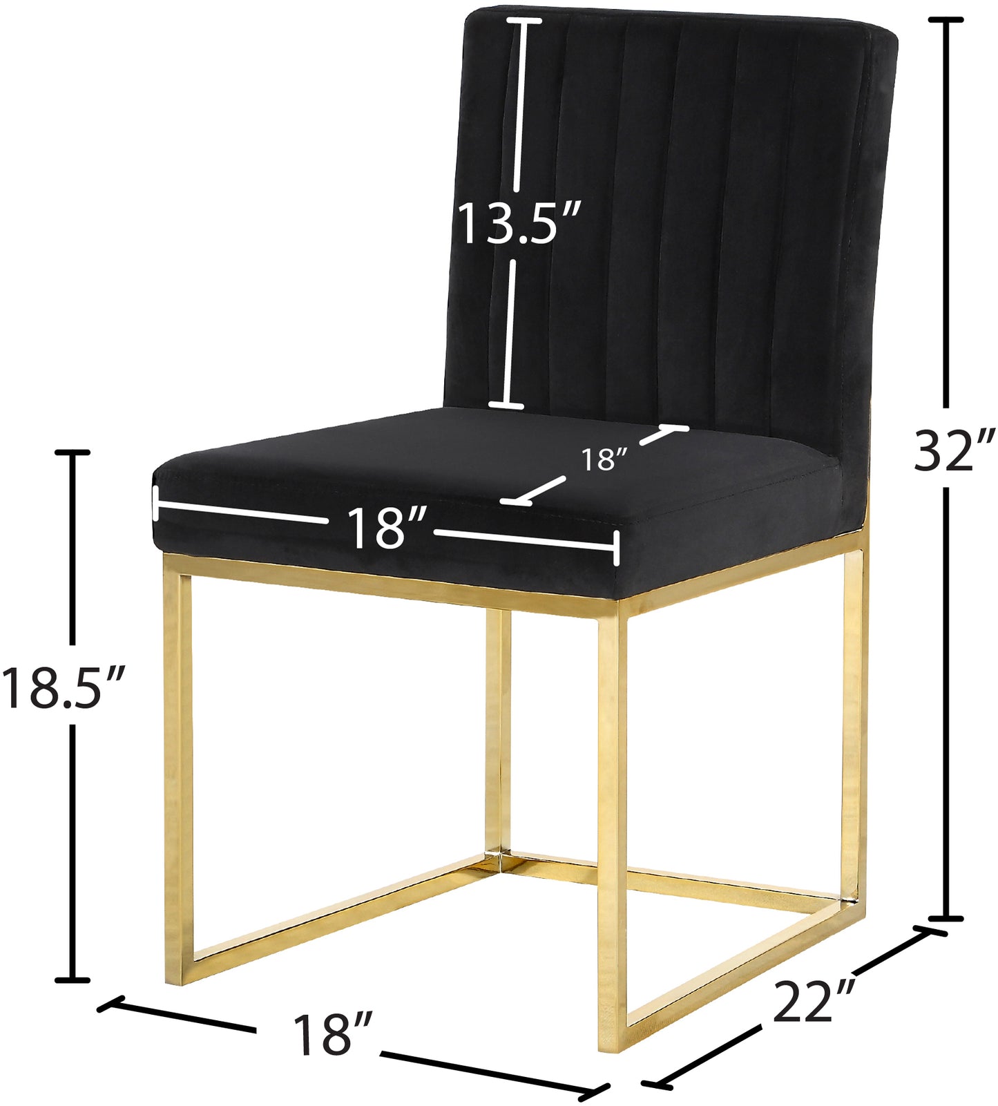 malin black velvet dining chair c