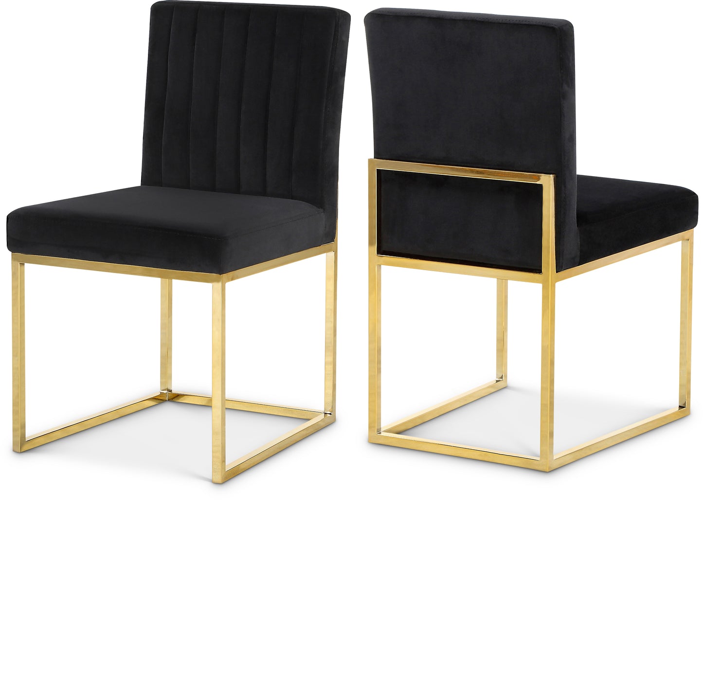 marmo black velvet dining chair