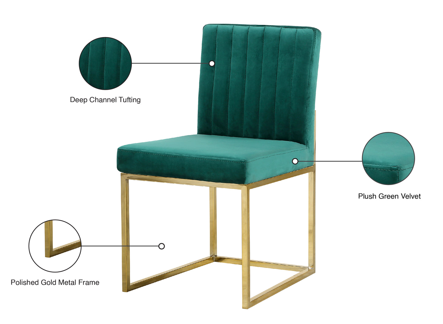 malin green velvet dining chair c