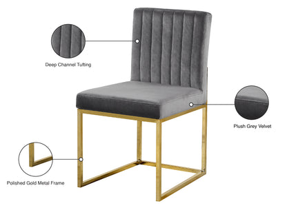 Malin Grey Velvet Dining Chair C