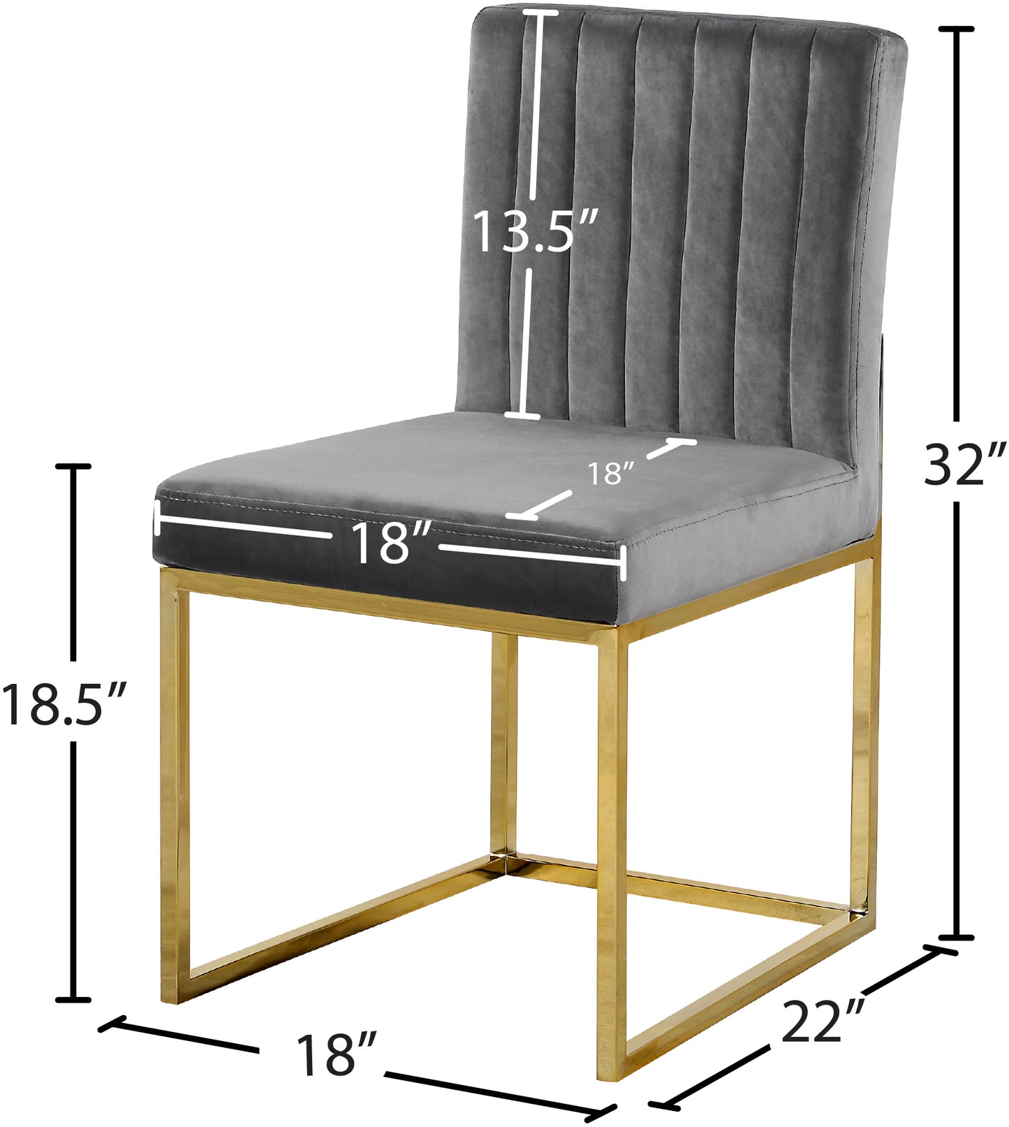 marmo grey velvet dining chair