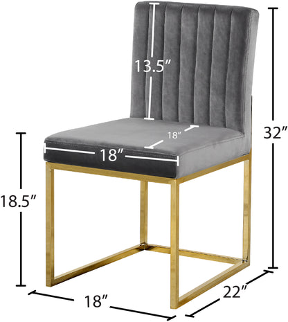 Marmo Grey Velvet Dining Chair