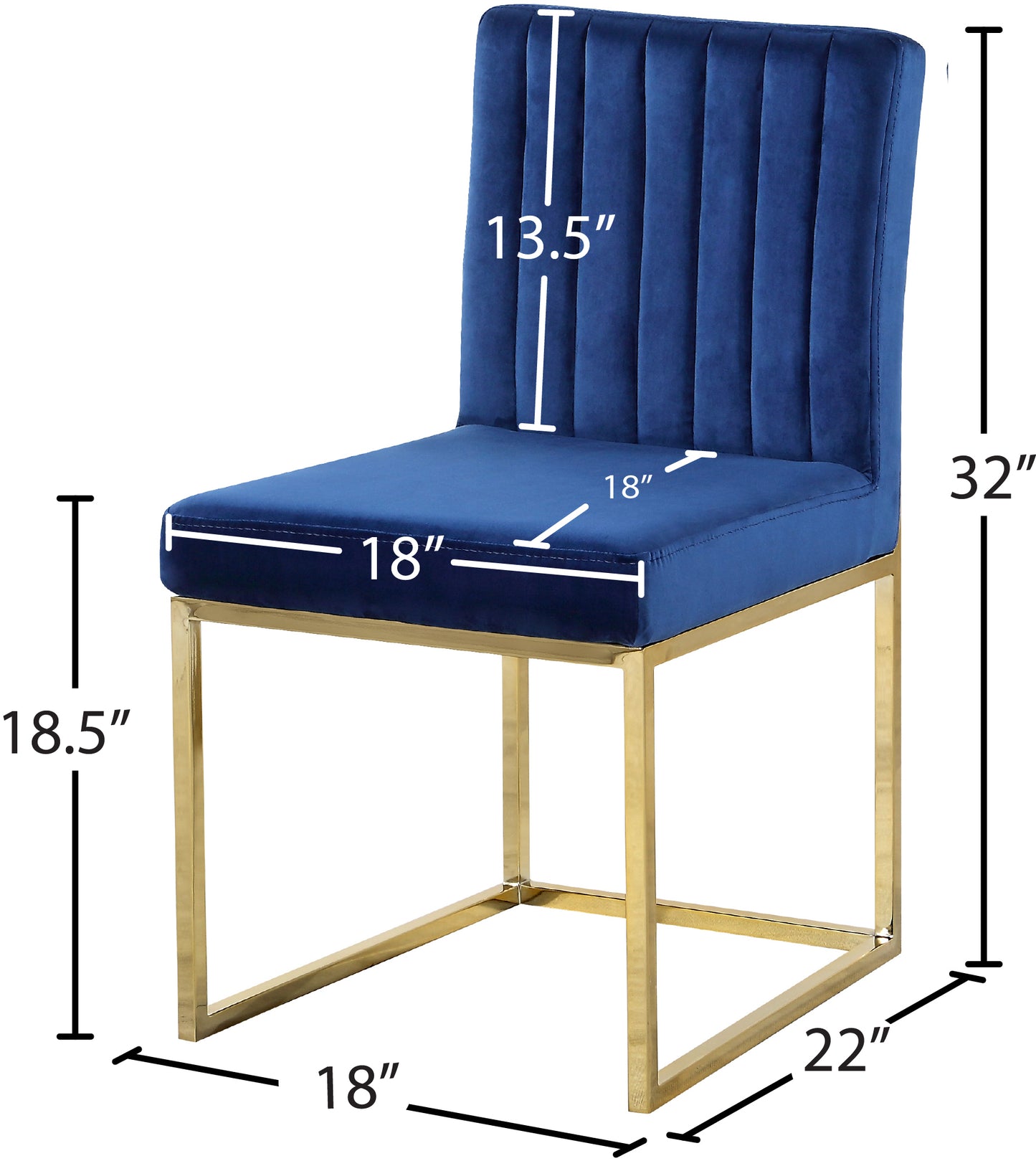 malin navy velvet dining chair c