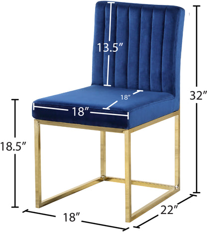 Malin Navy Velvet Dining Chair C