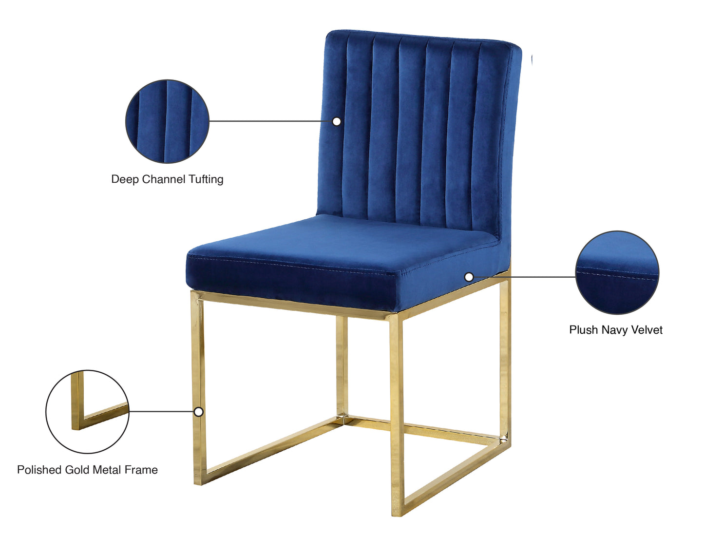 malin navy velvet dining chair c