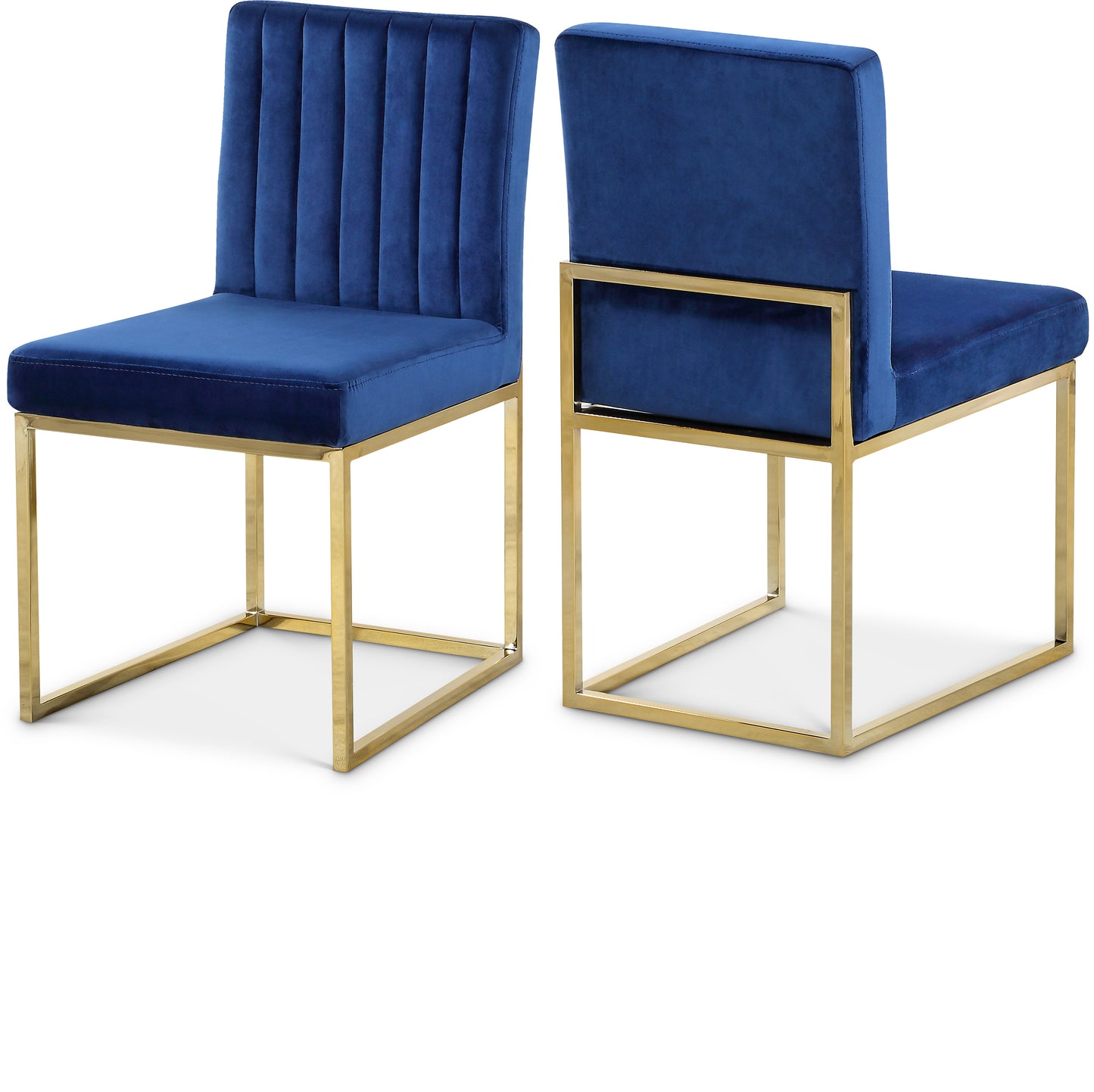 marmo navy velvet dining chair