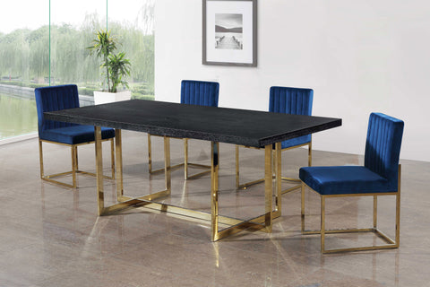 Marmo Navy Velvet Dining Chair