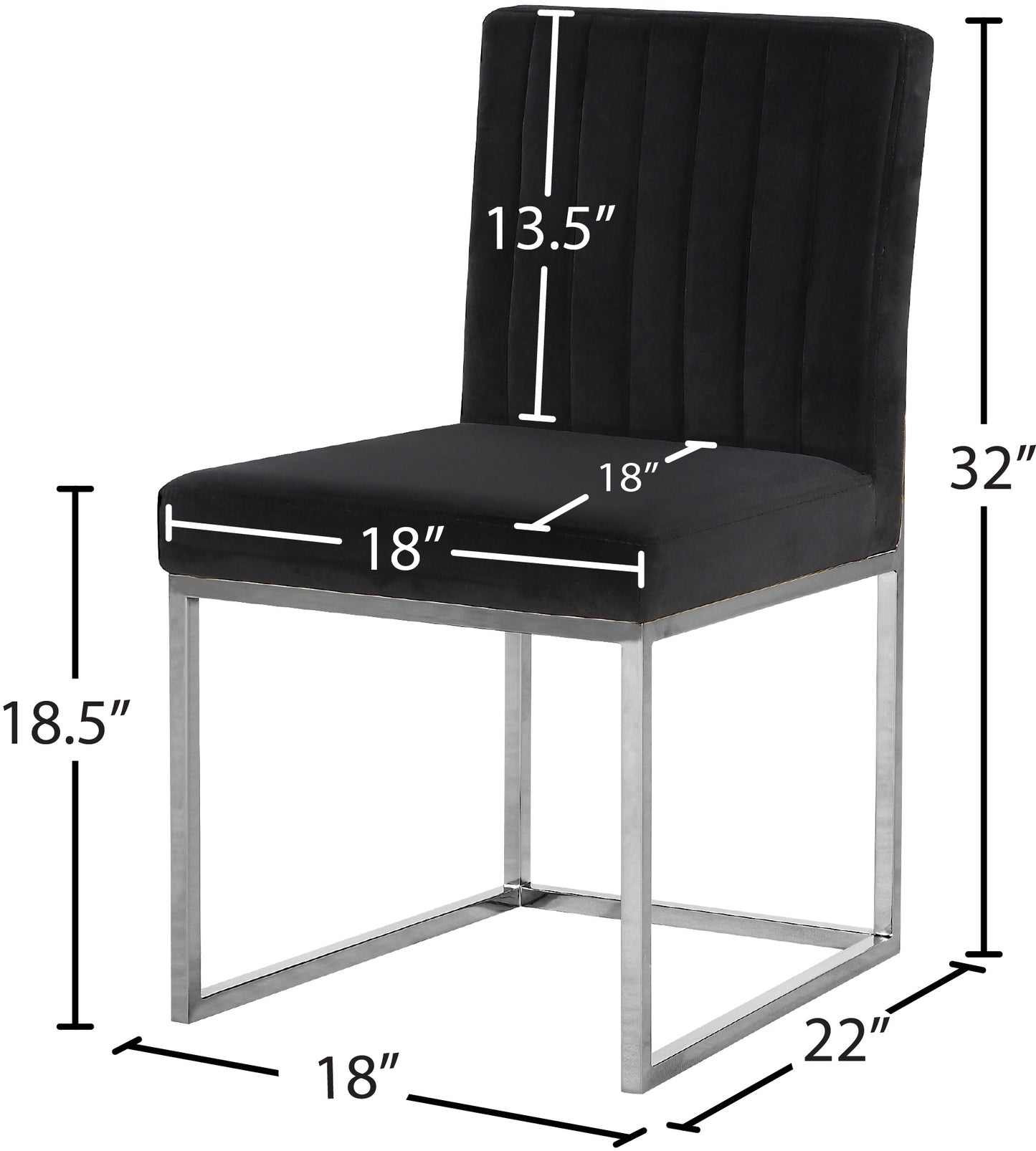 malin black velvet dining chair c