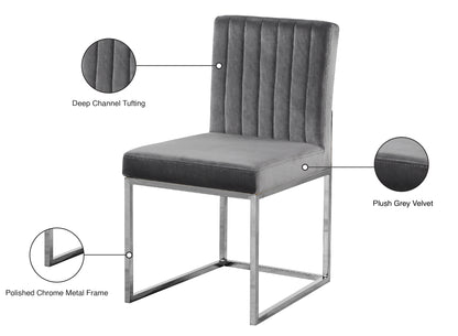 Malin Grey Velvet Dining Chair C