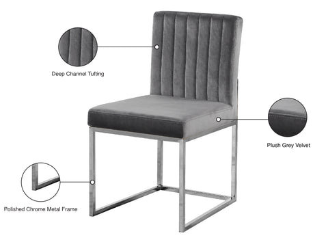 Malin Grey Velvet Dining Chair C