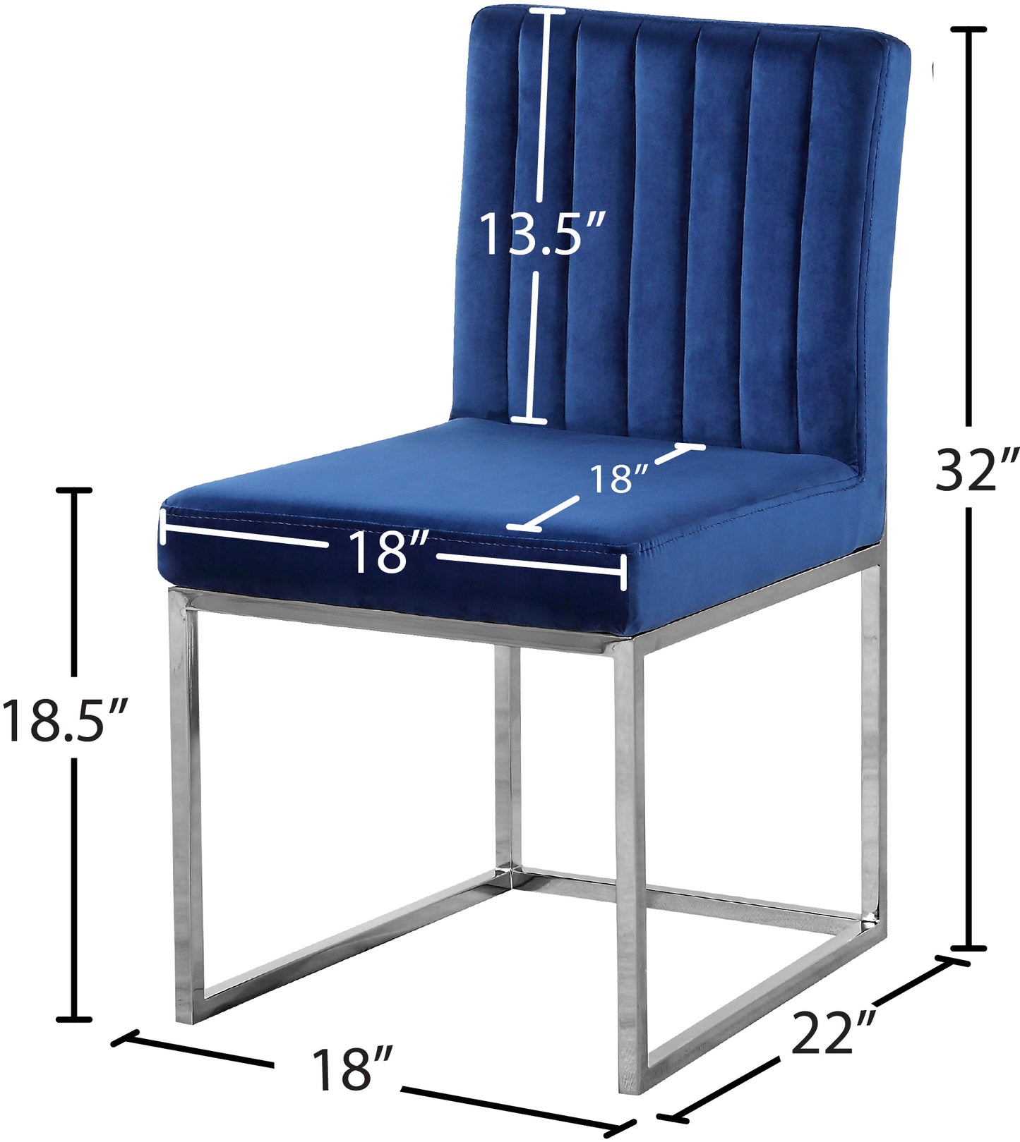 malin navy velvet dining chair c