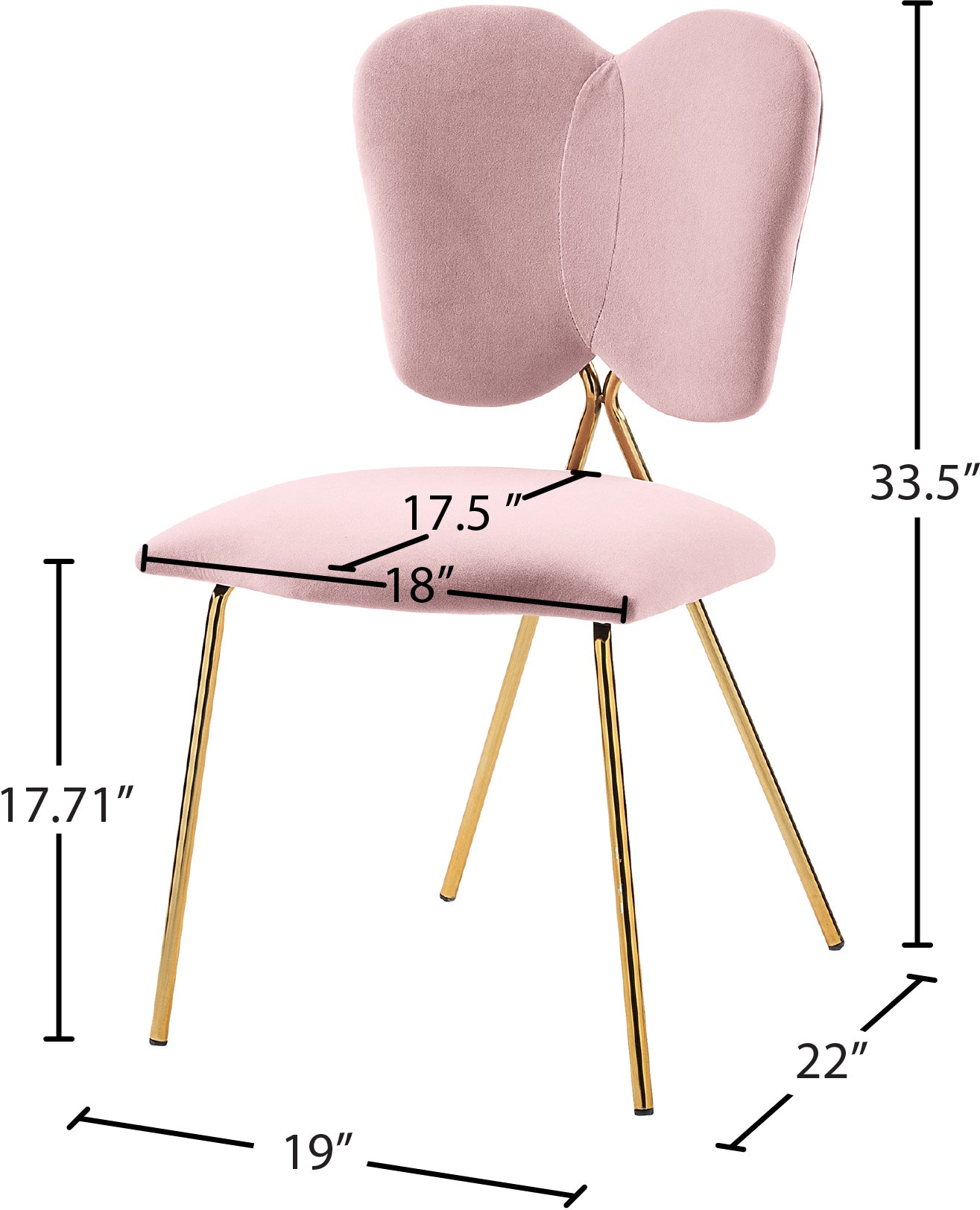 jade pink velvet dining chair c