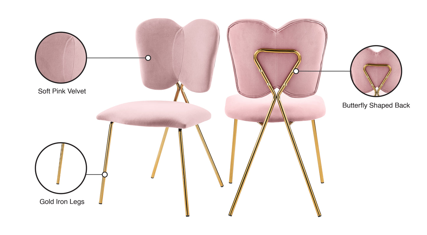 jade pink velvet dining chair c