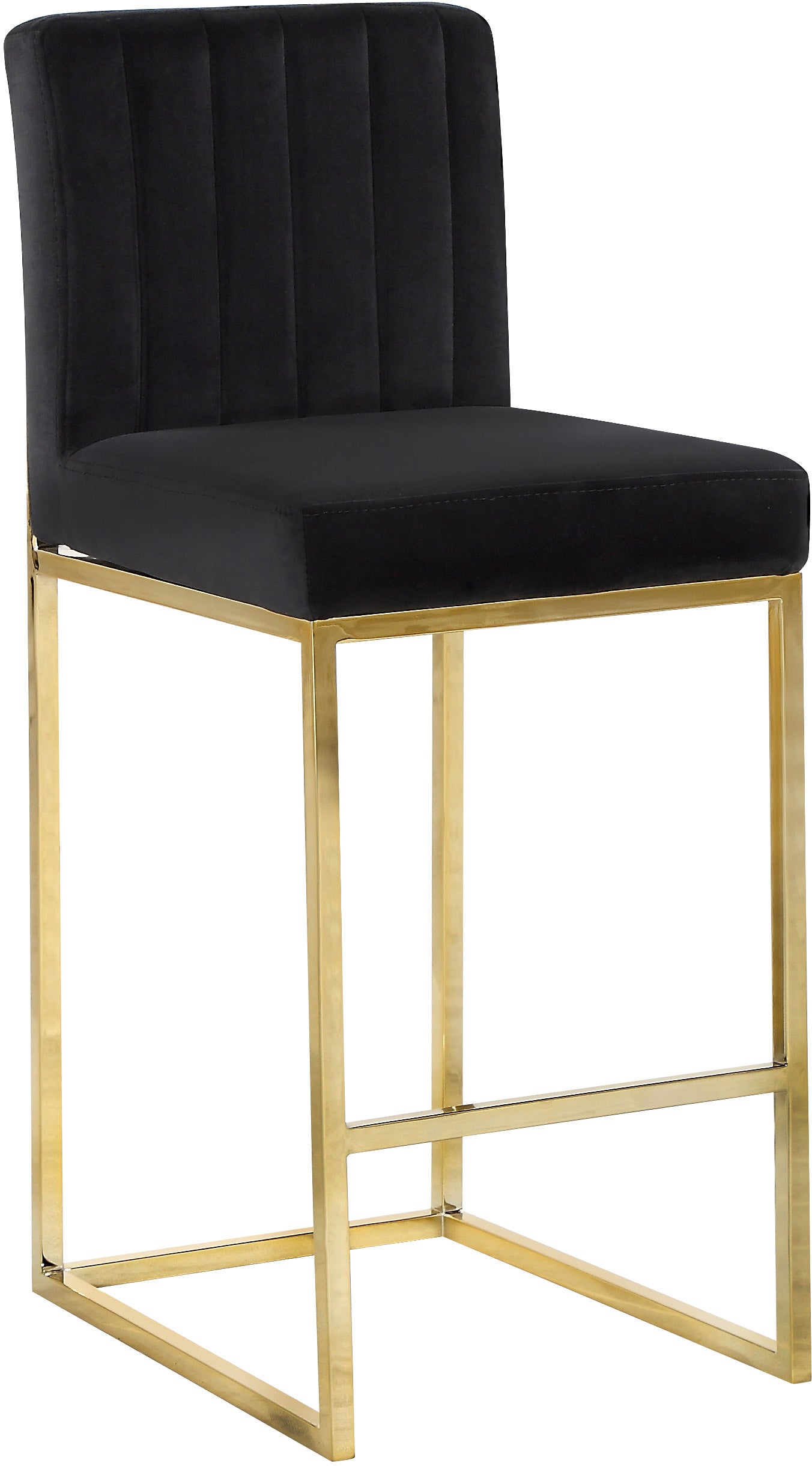 marmo black velvet stool