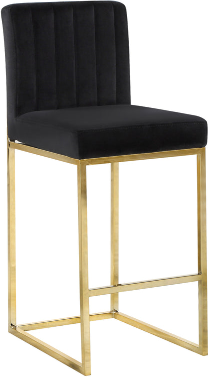 Marmo Black Velvet Stool