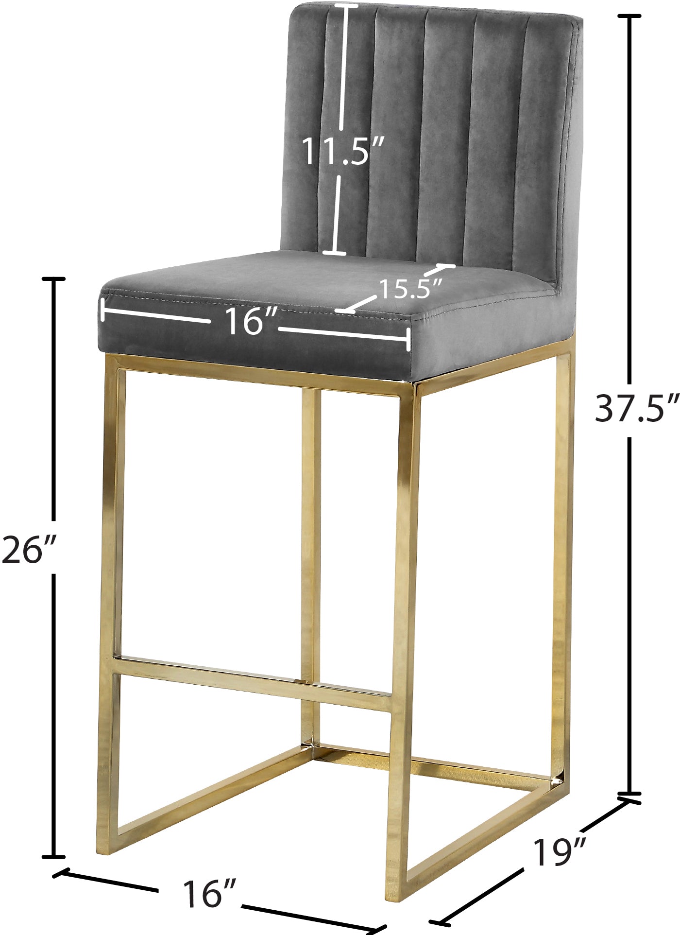 marmo grey velvet stool