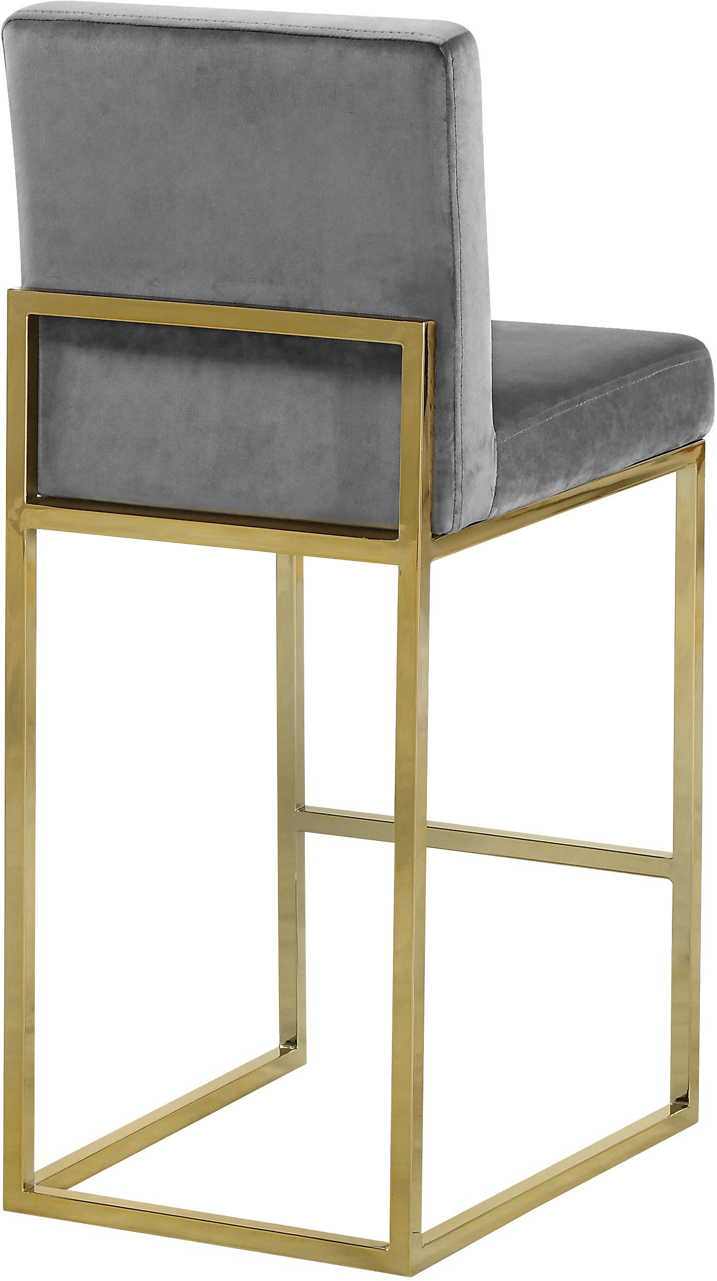 marmo grey velvet stool