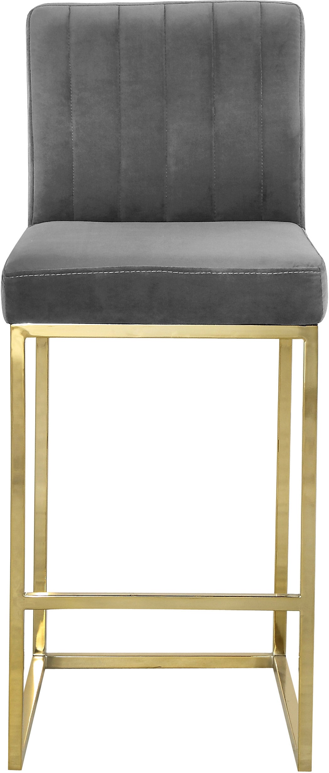 marmo grey velvet stool