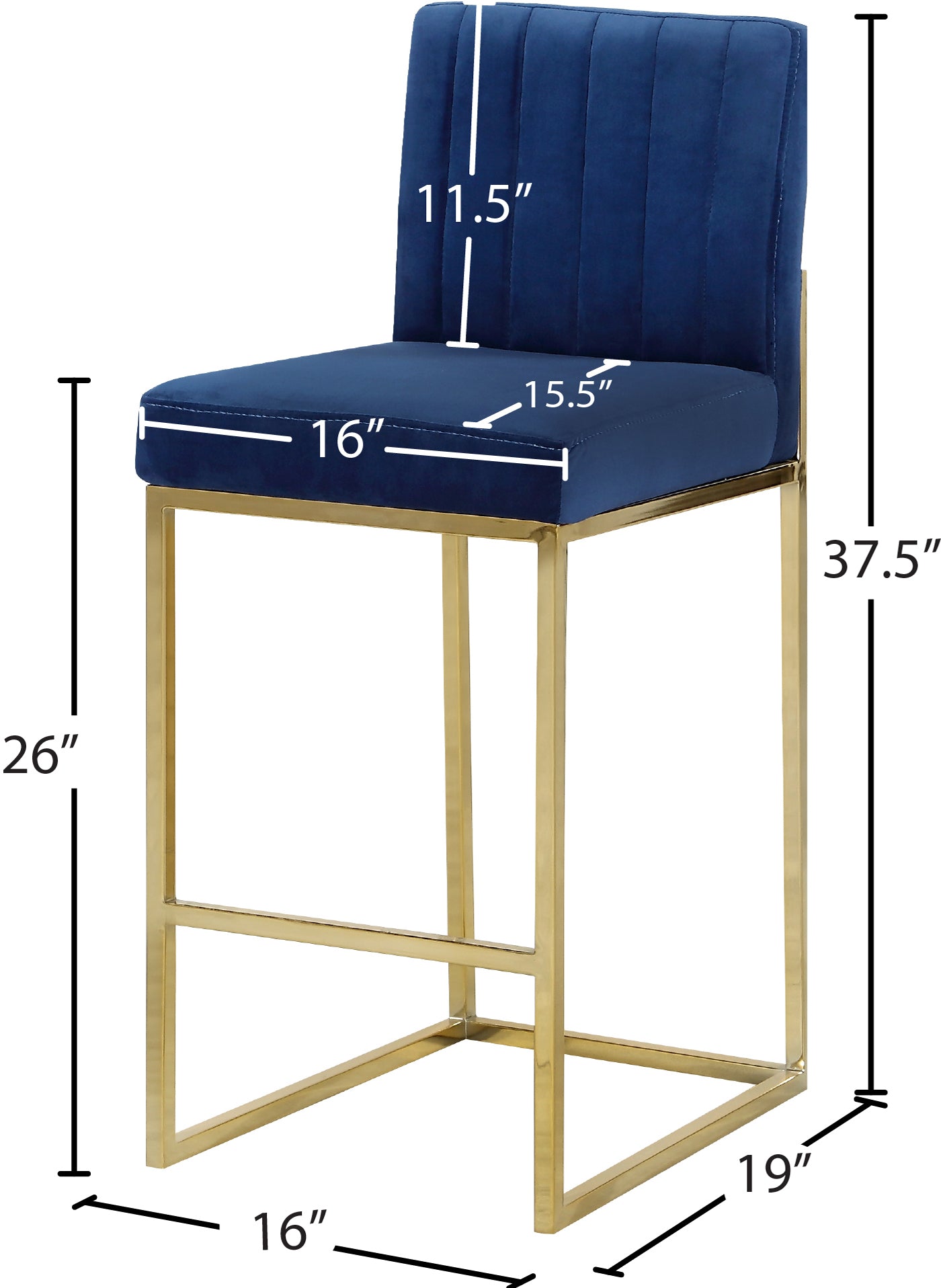 malin navy velvet stool c