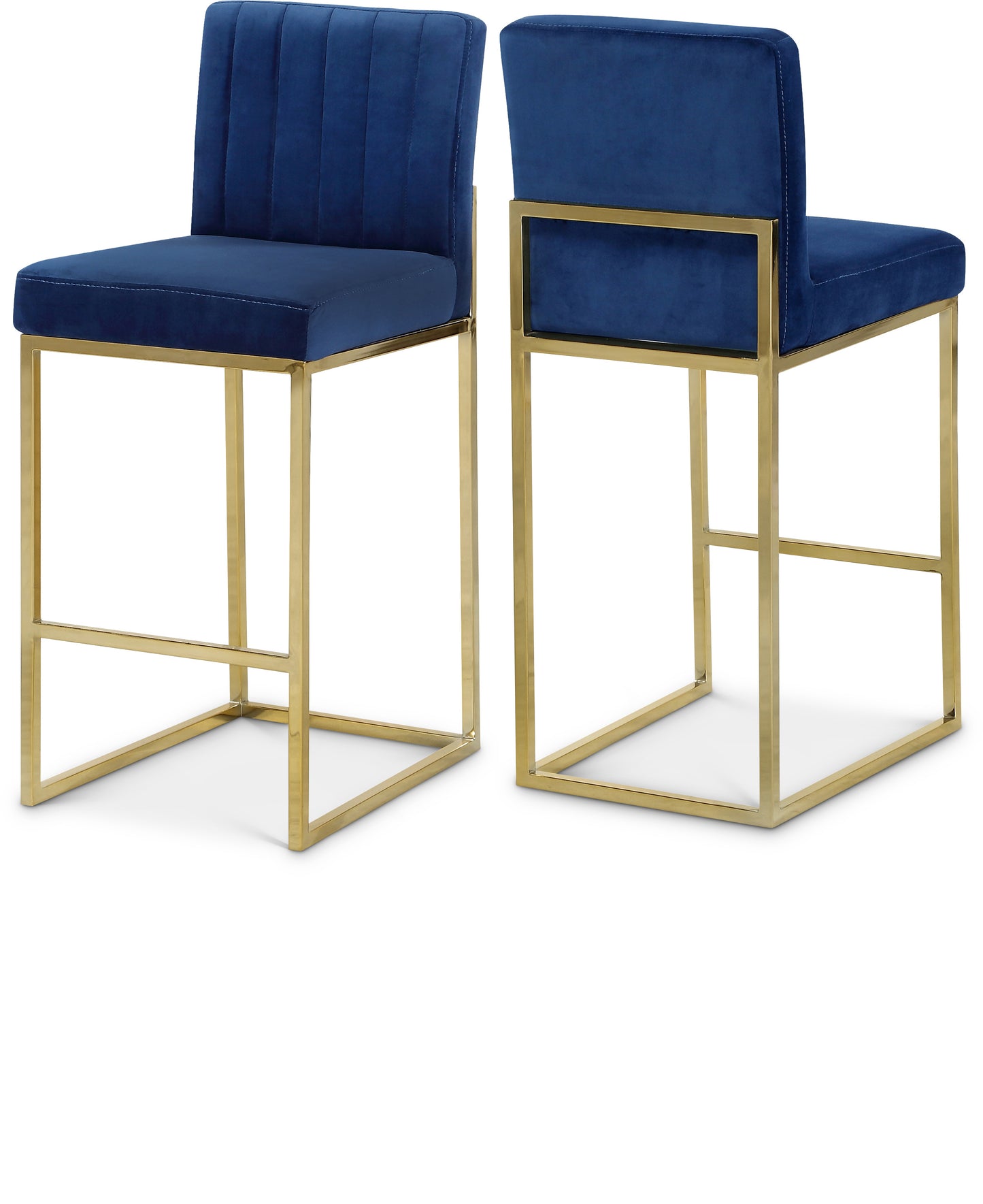 marmo navy velvet stool