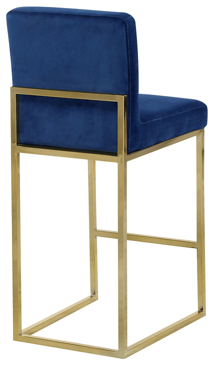 Marmo Navy Velvet Stool