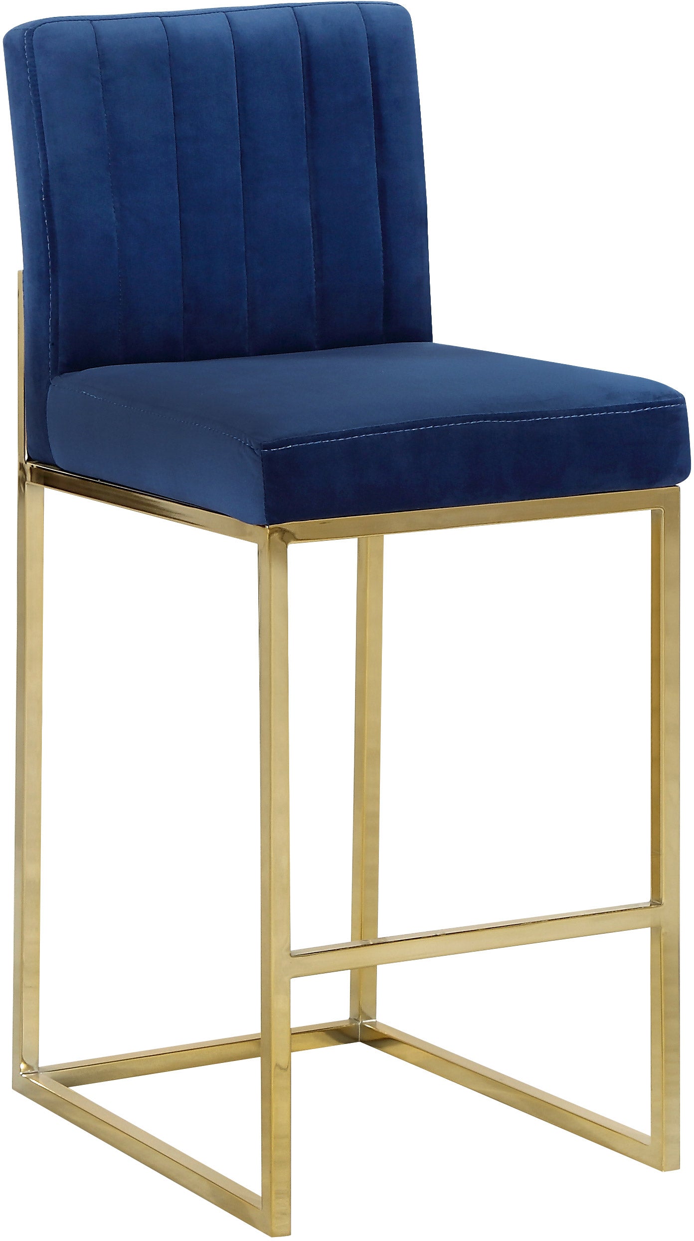 marmo navy velvet stool