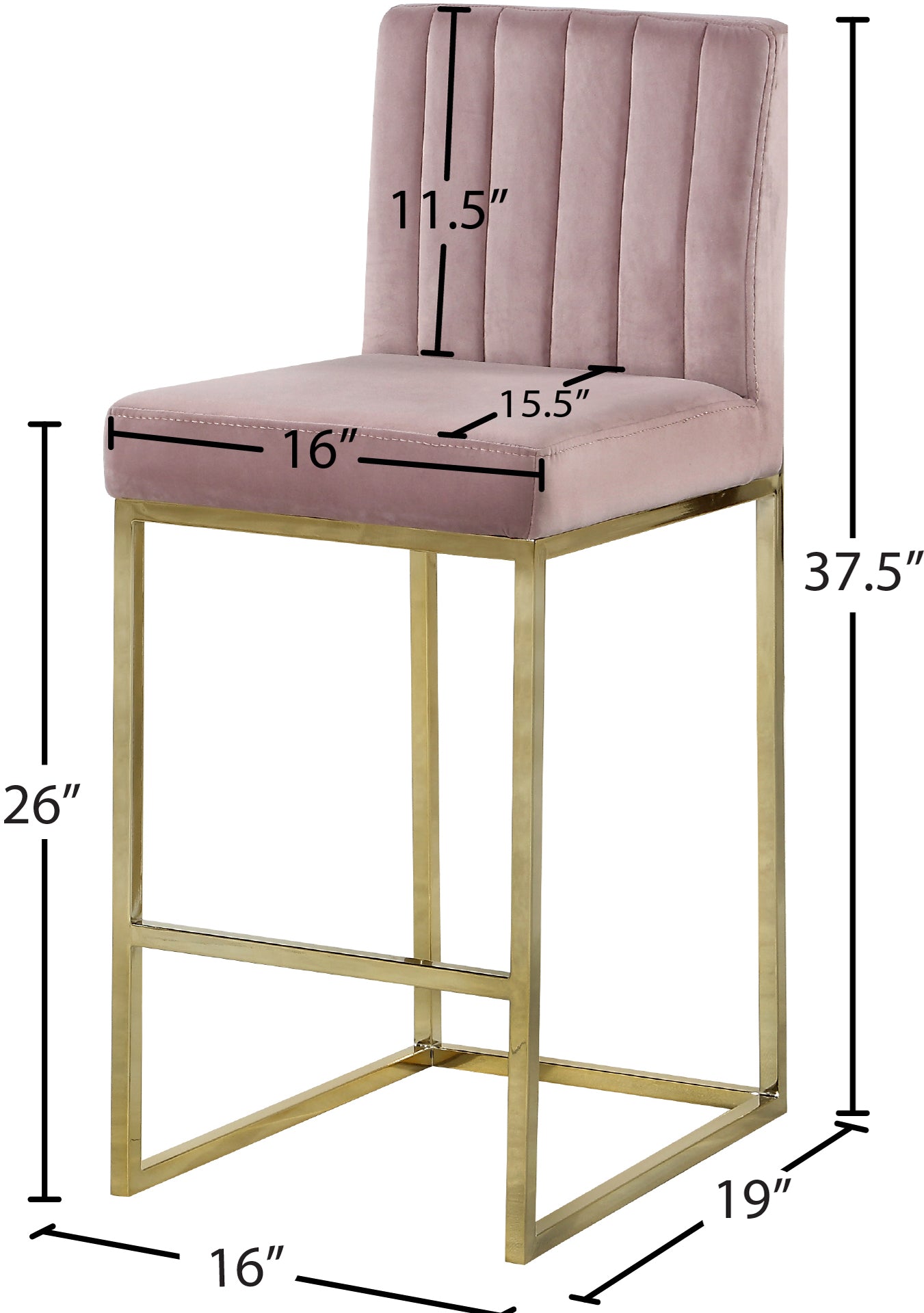 malin pink velvet stool c