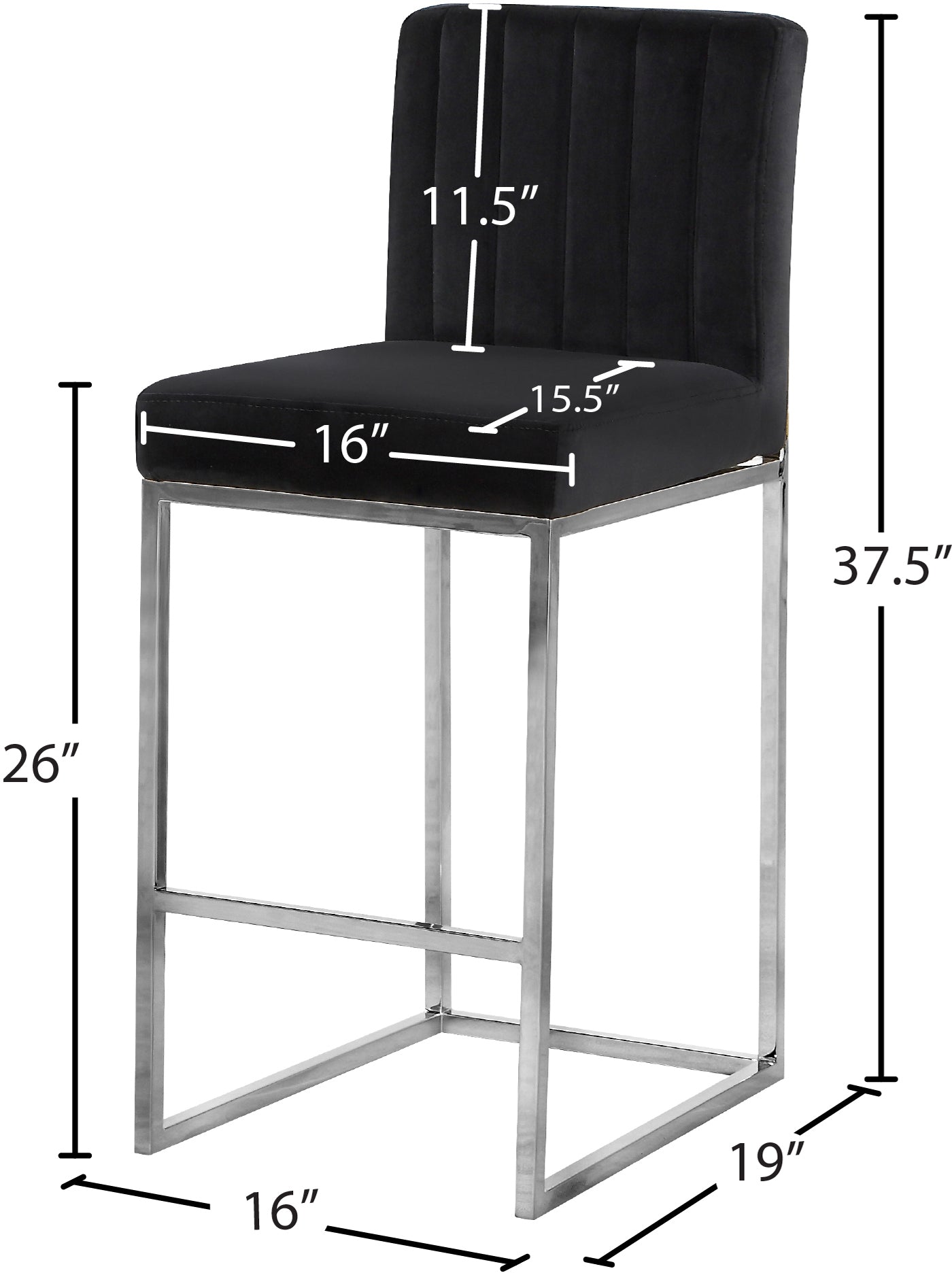 malin black velvet stool c